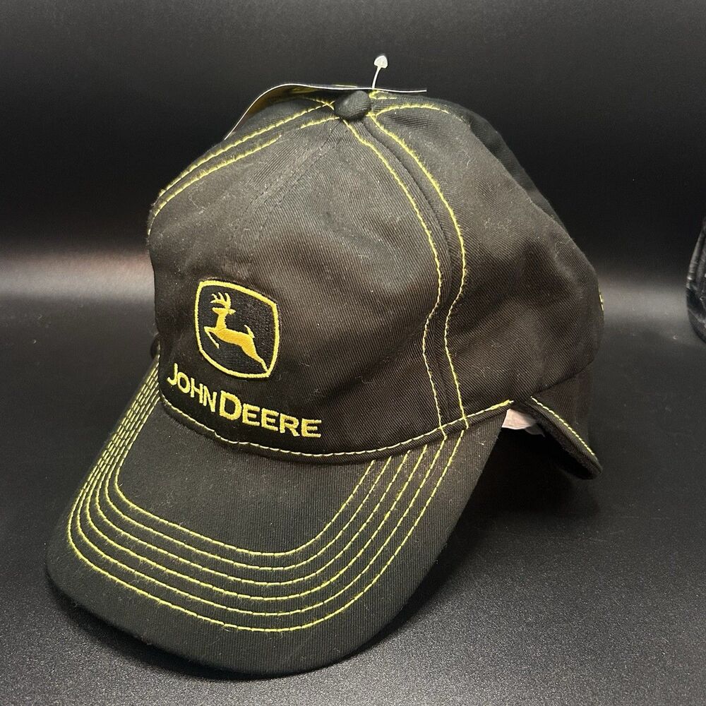 New John Deer Hat Black Ear Flap Cotton Pullover Nothing Runs Like a Deer